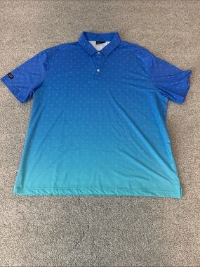 Sunday Swagger Blue Ombré Palm Tree Polo